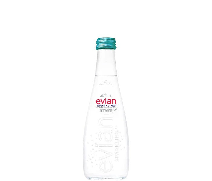 Evian Sparkling Mineral Water — 330 ml Glass | Artisanal Aqua