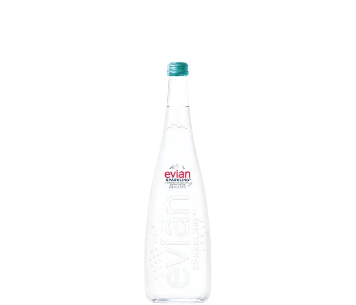 Evian Sparkling Mineral Water — 750 ml Glass | Artisanal Aqua