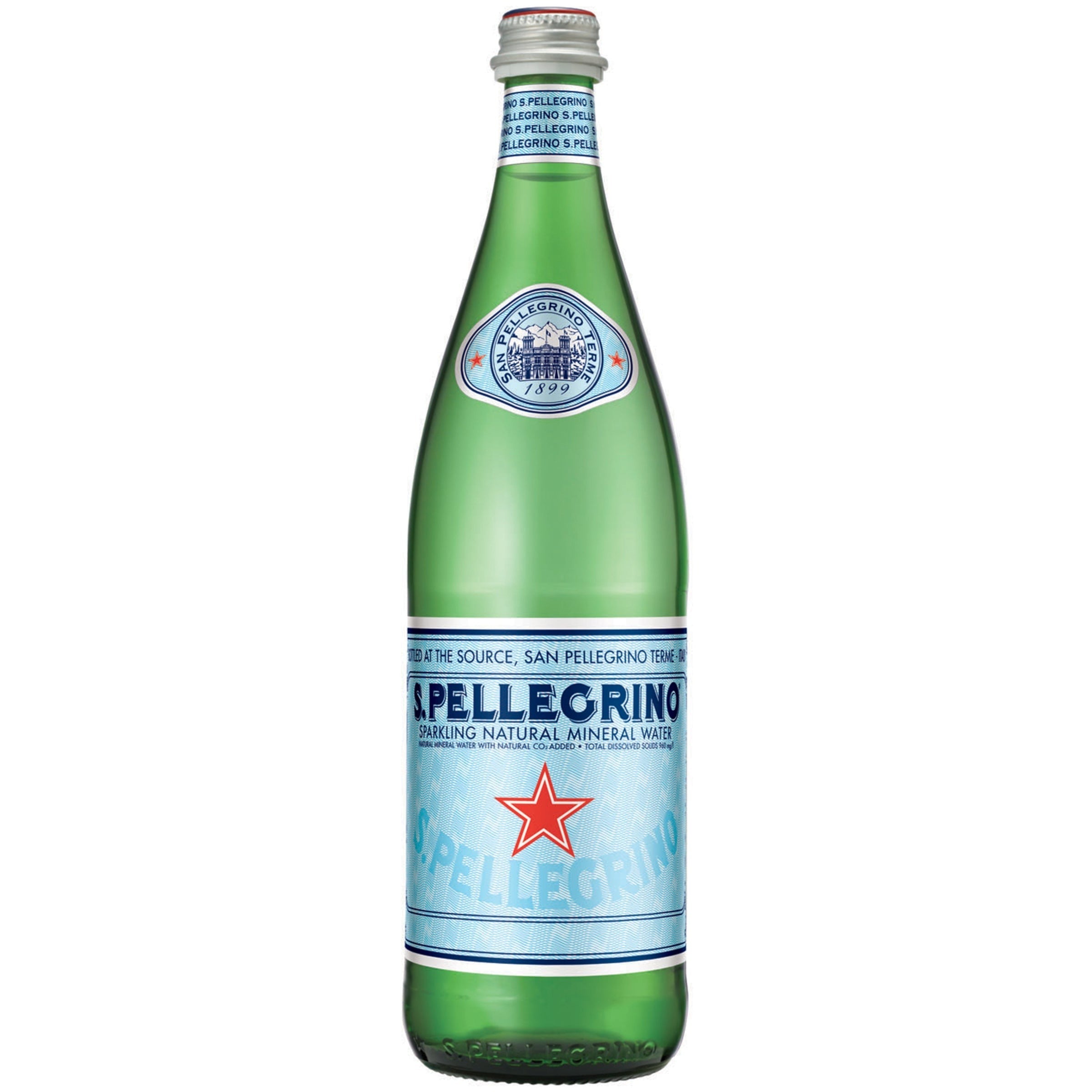 San Pellegrino Sparkling Natural Mineral Water — 750 ml Glass