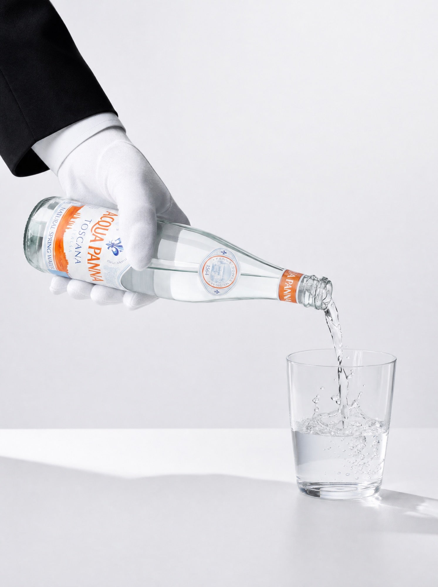 Acqua Panna served at the table